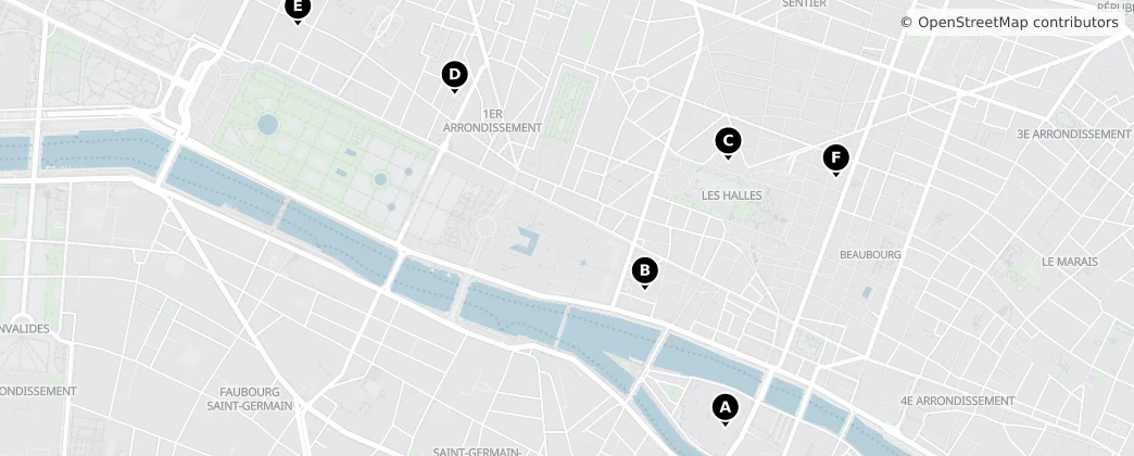 Map of Paris 1er Arrondissement