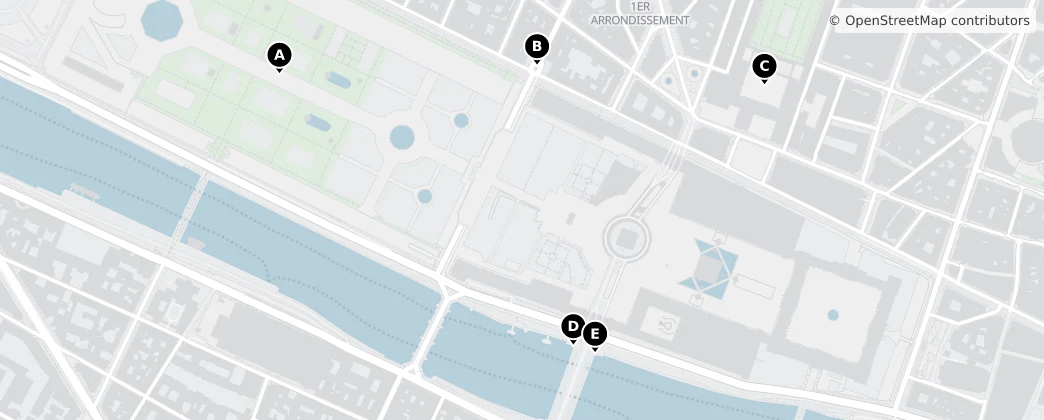 Map of Paris 1er Arrondissement