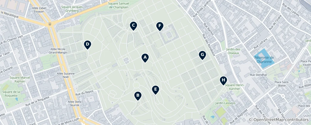 Map of Paris 20e Arrondissement