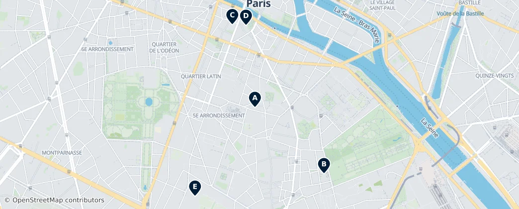 Map of Paris 5e Arrondissement