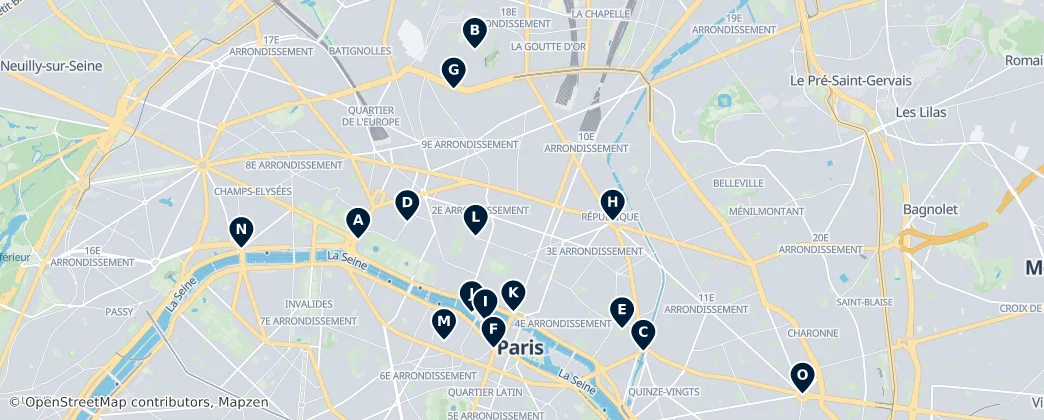 Map of Paris