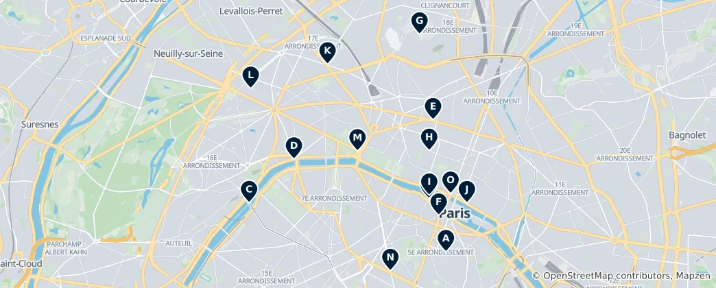 Map of Paris