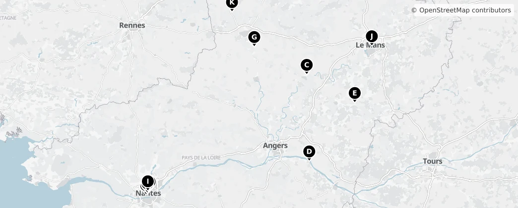Map of Pays de la Loire