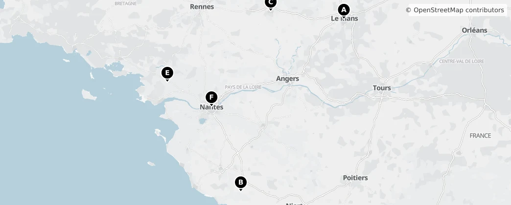 Map of Pays de la Loire