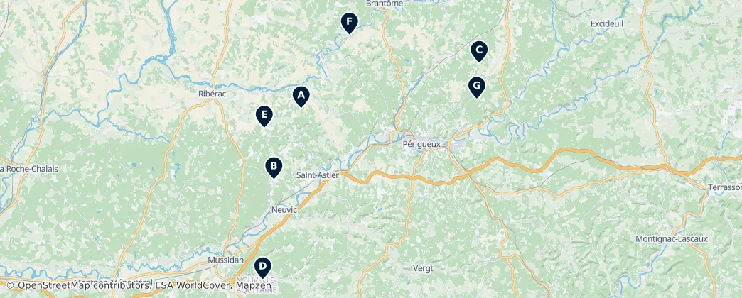 Map of Arrondissement de Périgueux