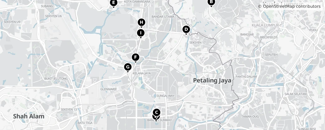 Map of Petaling Jaya