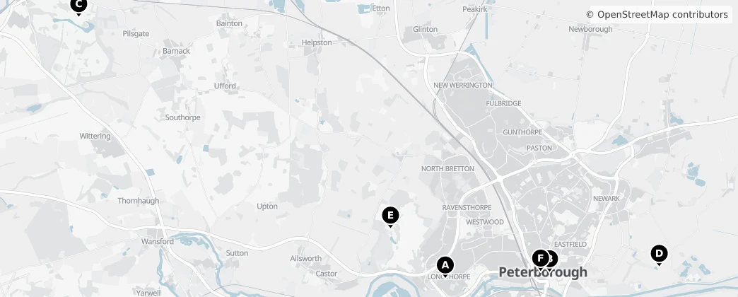 Map of Peterborough