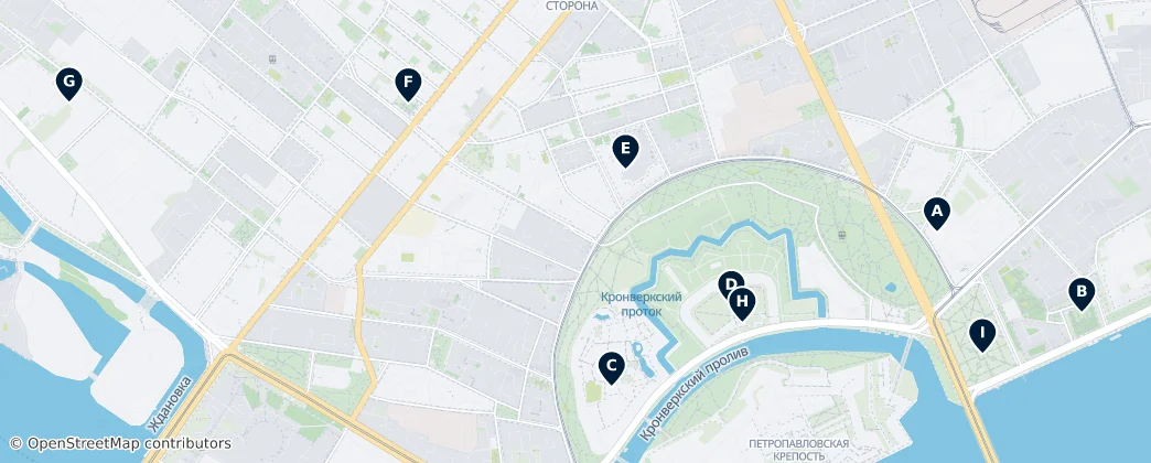 Map of Petrograd Side
