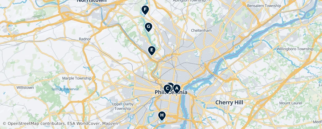 Map of Philadelphie
