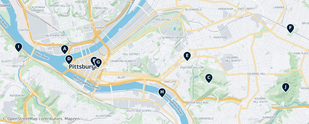 Map of Pittsburgh
