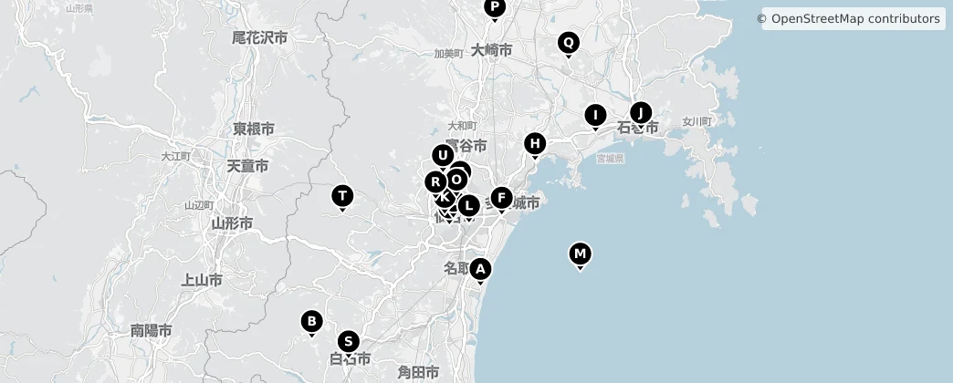 Map of Préfecture de Miyagi