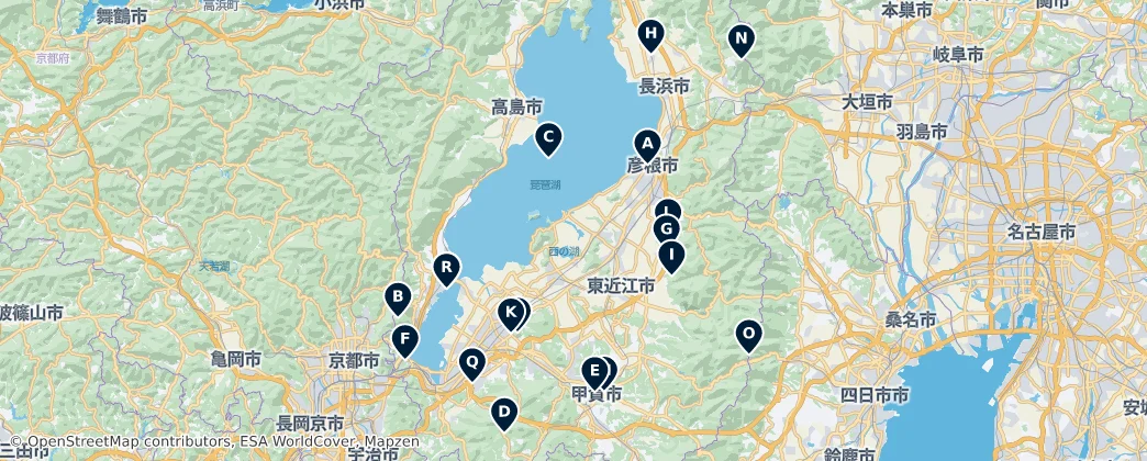 Map of Préfecture de Shiga