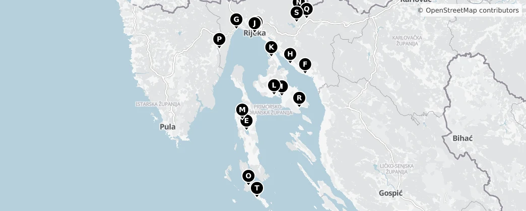 Map of Comitat de Primorje-Gorski Kotar