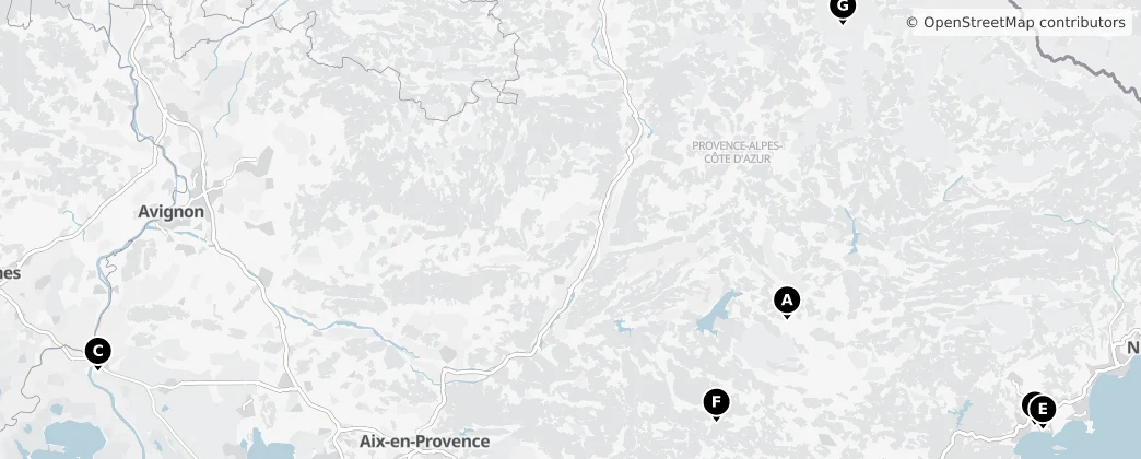Map of Provence-Alpes-Côte d'Azur