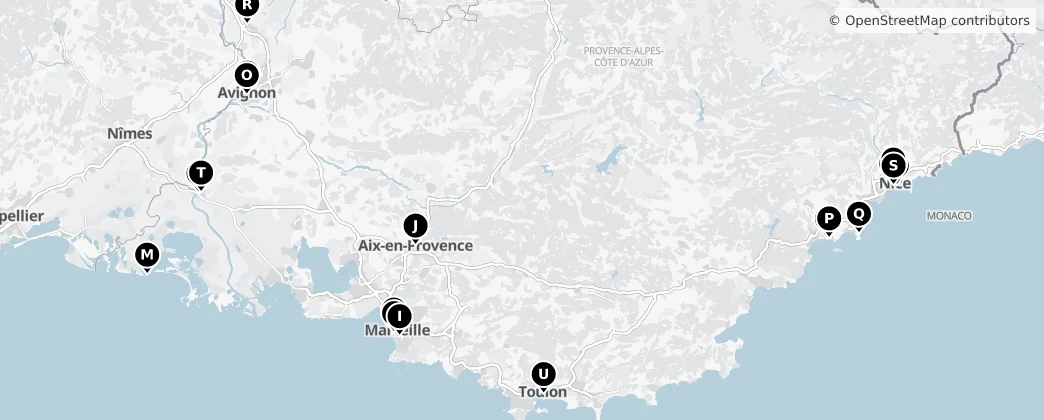 Map of Provence-Alpes-Côte d'Azur