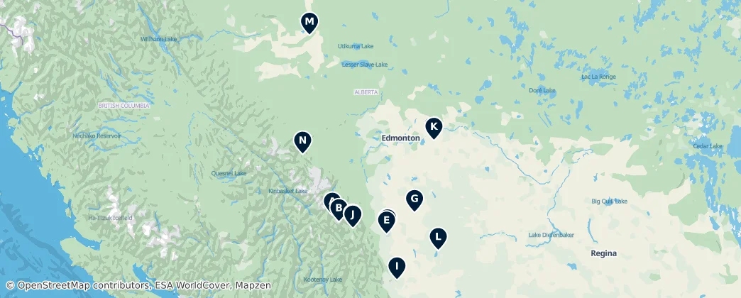 Map of Province d’ Alberta