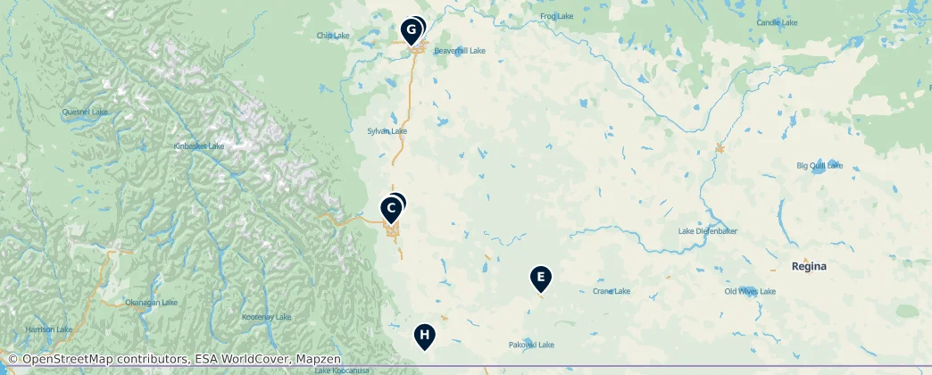 Map of Province d’ Alberta