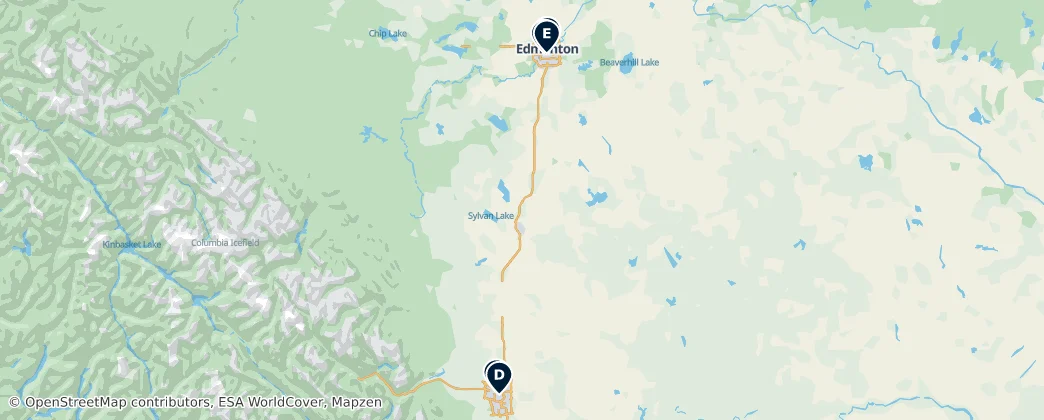 Map of Province d’ Alberta