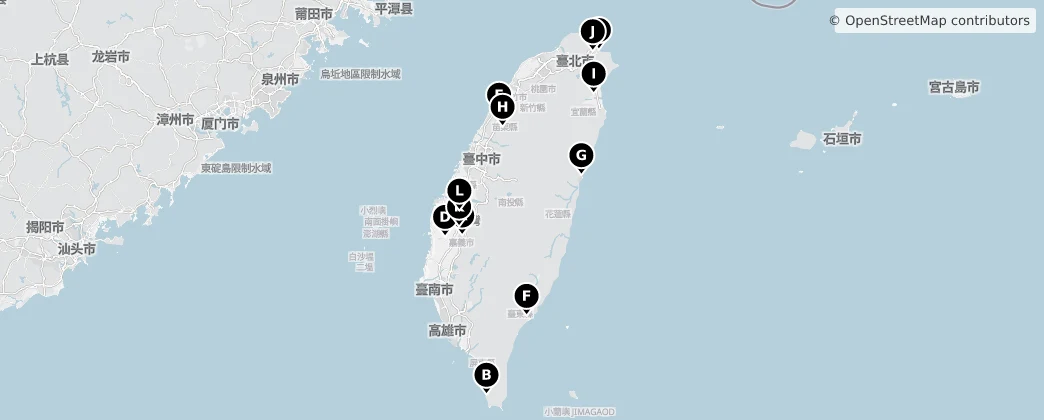 Map of Province de Taïwan