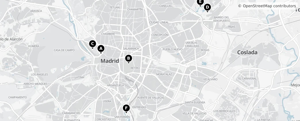 Map of Provincia Eclesiástica de Madrid