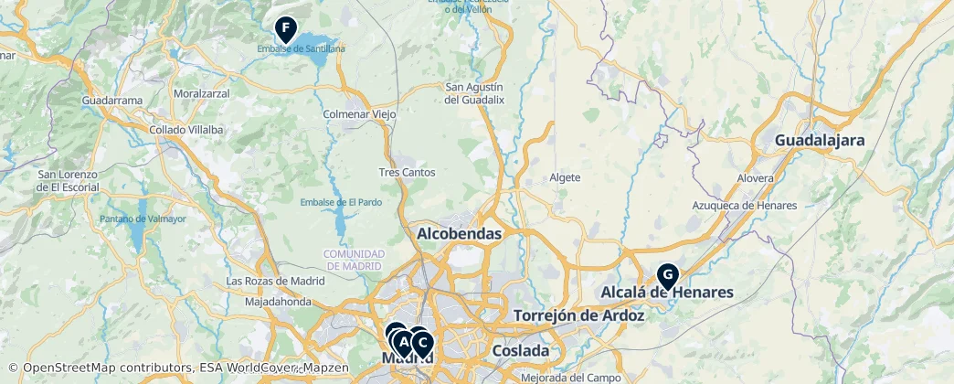 Map of Provincia Eclesiástica de Madrid