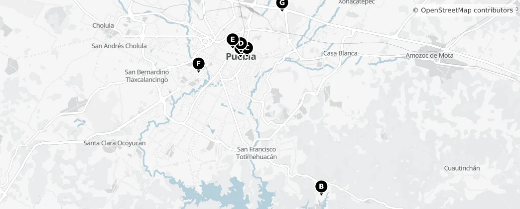 Map of Municipio de Puebla