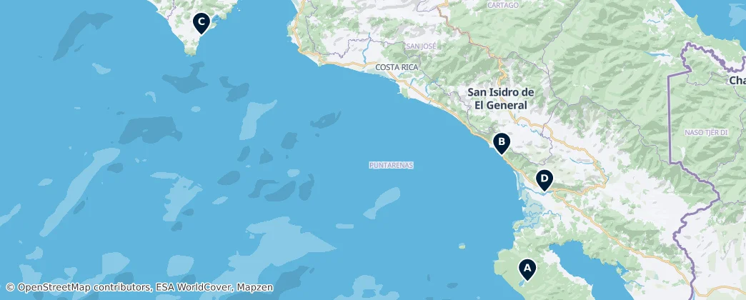 Map of Puntarenas