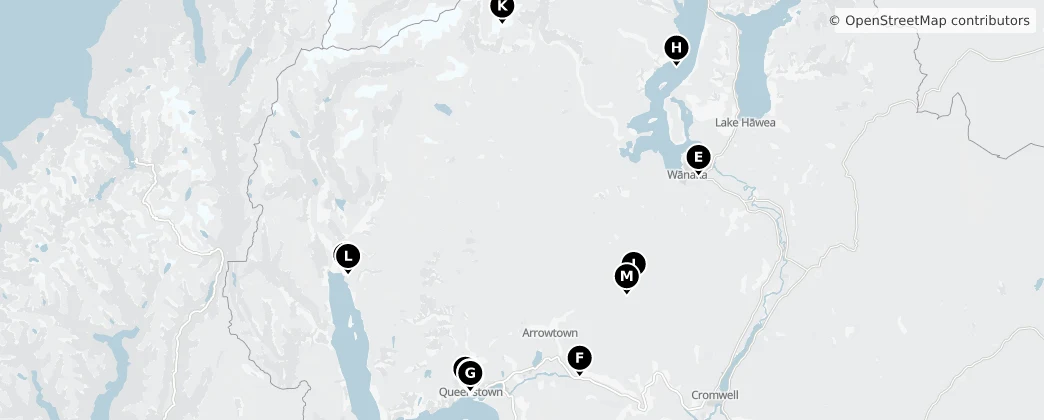 Map of Queenstown-Lakes District