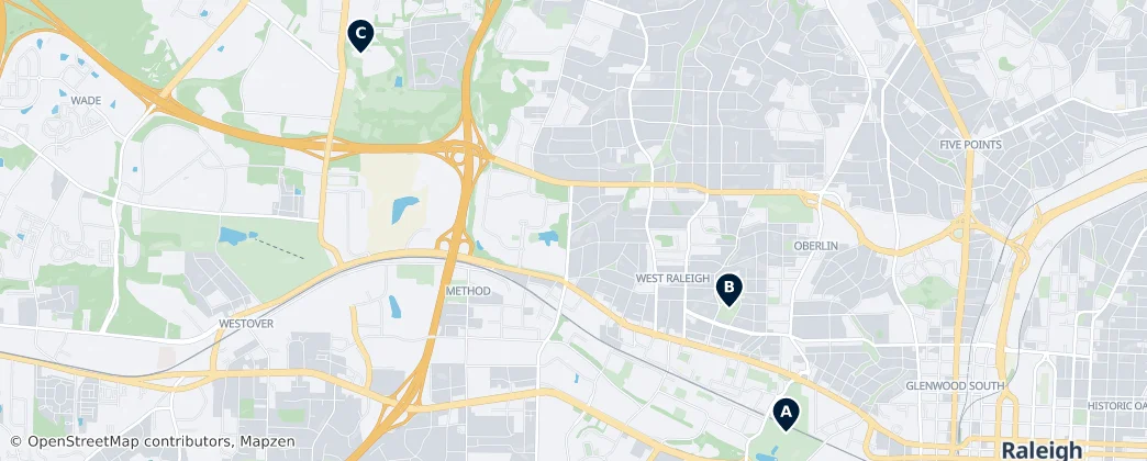 Map of Raleigh