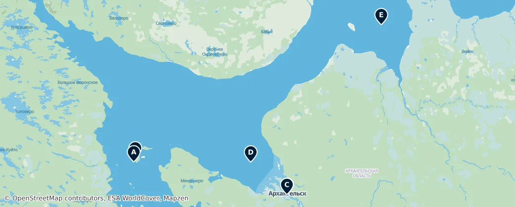 Map of Région d'Arkhangelsk