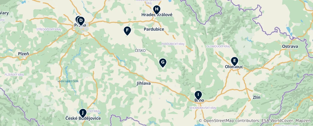 Map of Tchéquie