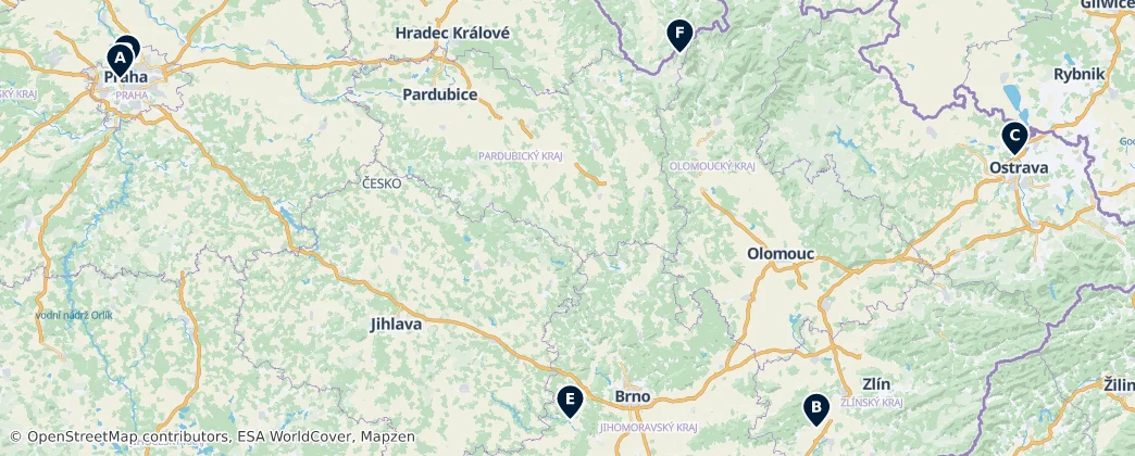 Map of Tchéquie