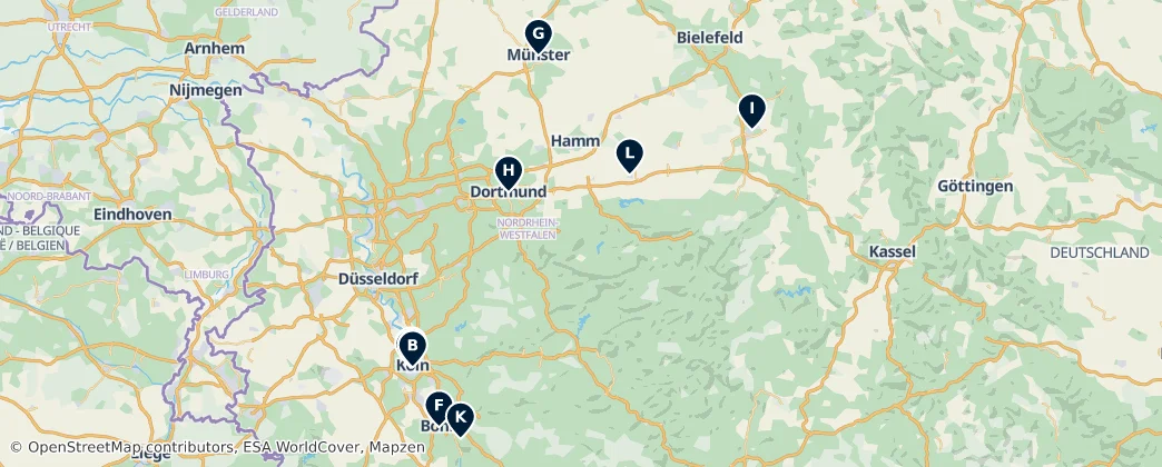 Map of Rhénanie-du-Nord-Westphalie