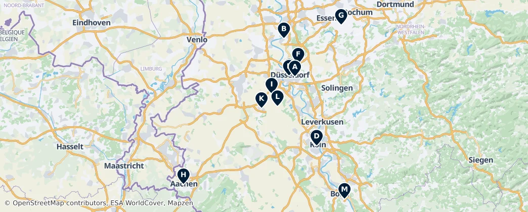 Map of Rhénanie-du-Nord-Westphalie