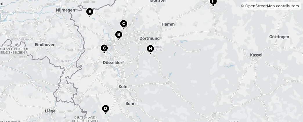 Map of Rhénanie-du-Nord-Westphalie