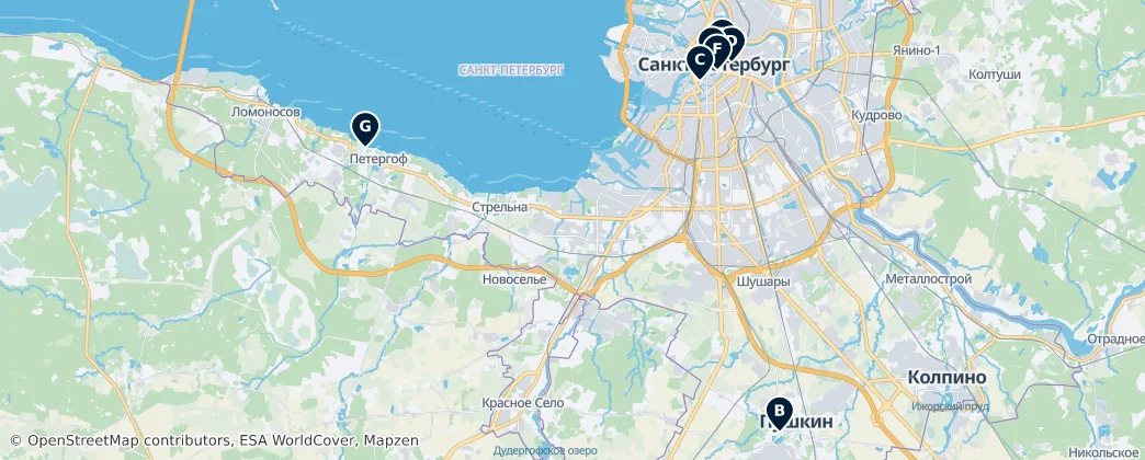 Map of Saint-Pétersbourg