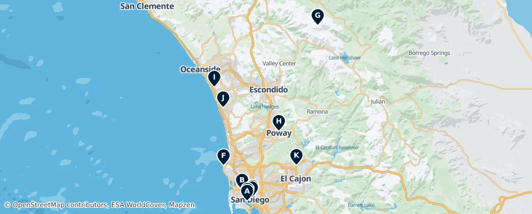 Map of Comté de San Diego