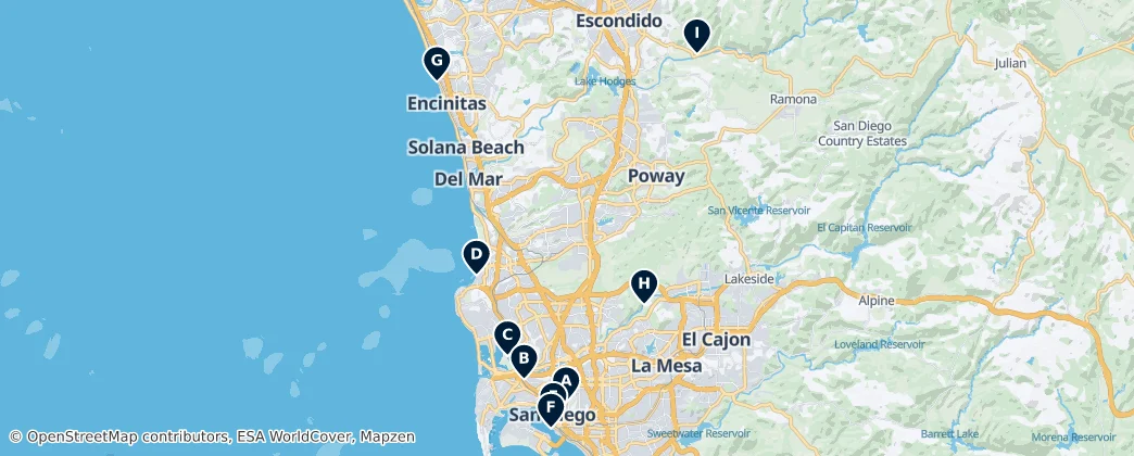 Map of Comté de San Diego