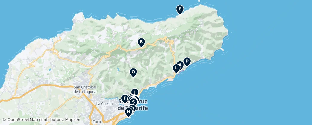 Map of Santa Cruz de Ténérife