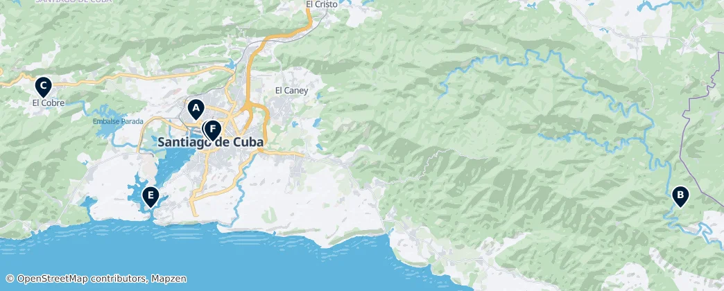 Map of Santiago de Cuba