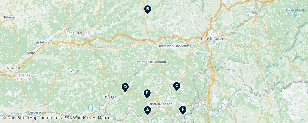 Map of Arrondissement de Sarlat-la-Canéda