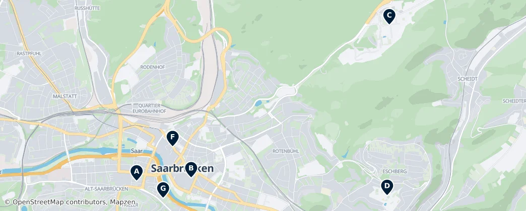 Map of Sarrebruck