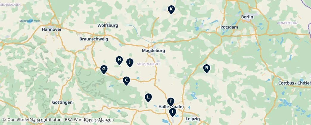 Map of Saxe-Anhalt