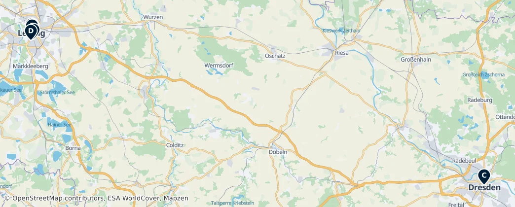 Map of Saxe