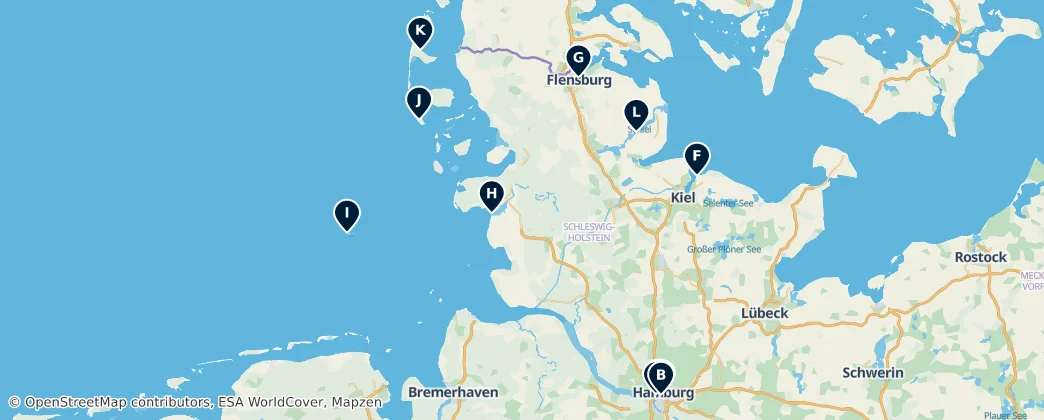 Map of Schleswig-Holstein