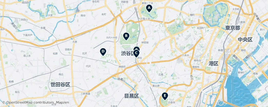 Map of Shibuya