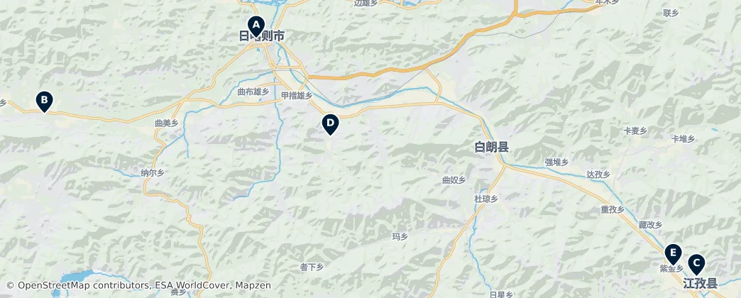 Map of Shigatse
