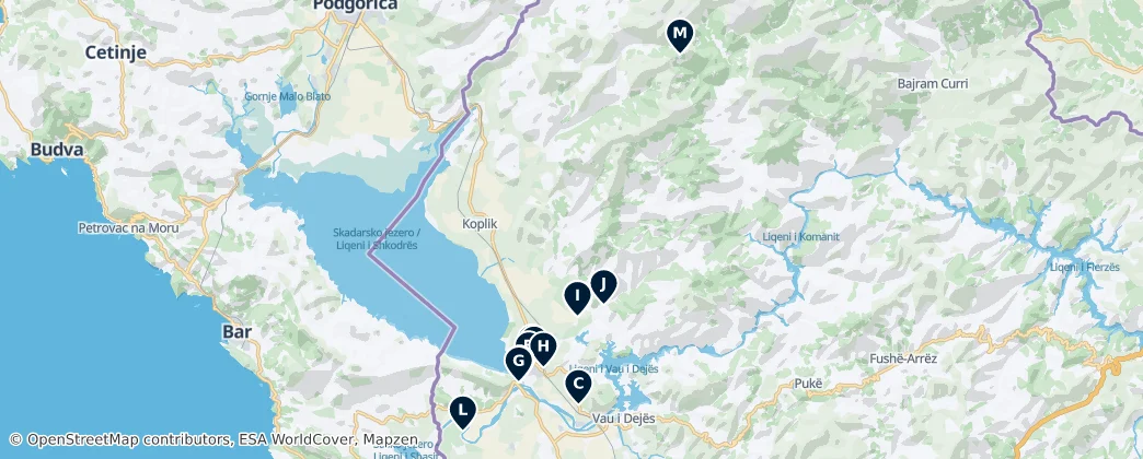 Map of Shkodër Municipality