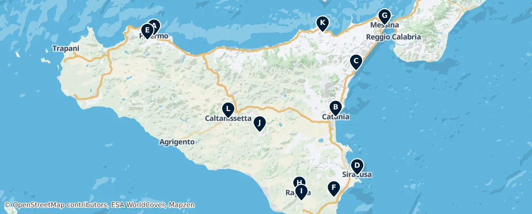 Map of Sicile