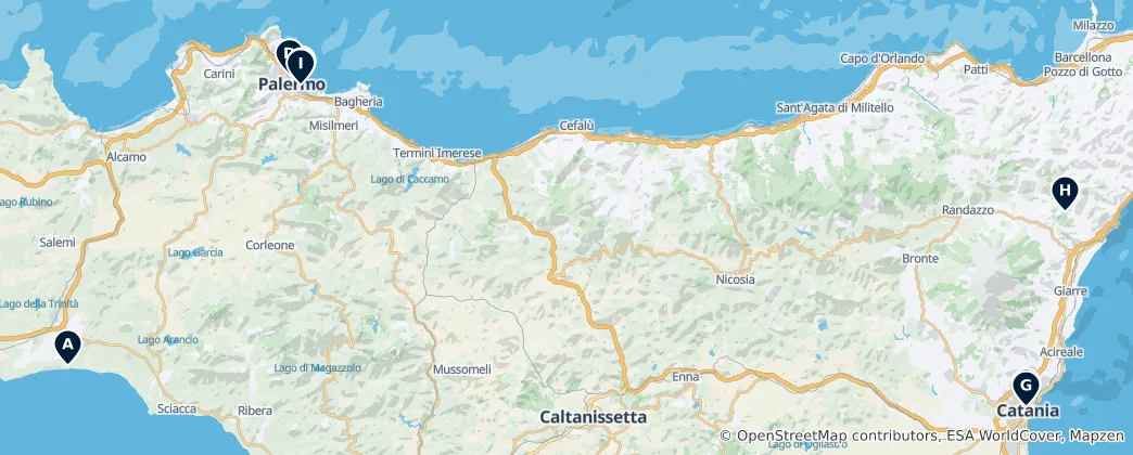 Map of Sicile